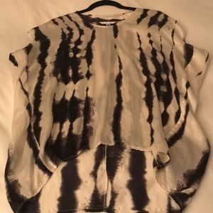 Silk black and white top